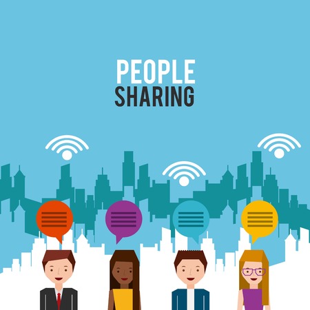 people sharing design, vector illustration eps10 graphicのイラスト素材