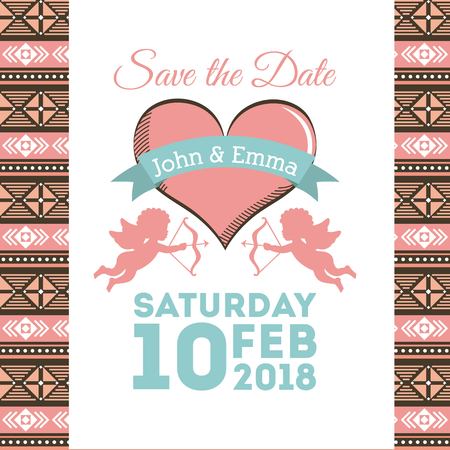 wedding invitation design, vector illustration eps10 graphicのイラスト素材