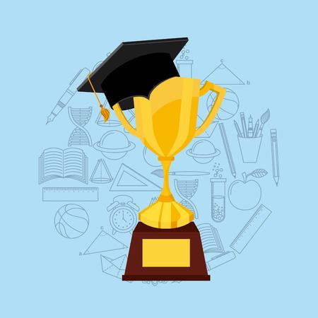 graduation celebration design, vector illustration eps10 graphicのイラスト素材