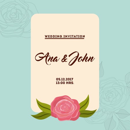 wedding invitation design, vector illustration eps10 graphicのイラスト素材