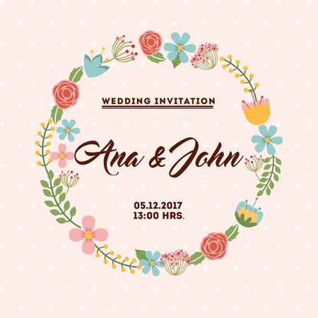 wedding invitation design, vector illustration eps10 graphicのイラスト素材