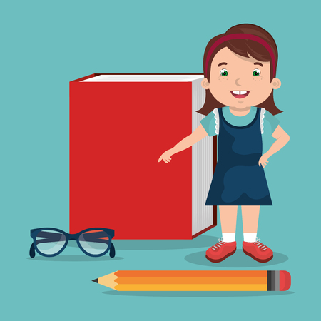 children studying design, vector illustration eps10 graphicのイラスト素材