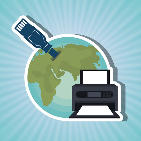 printer office design, vector illustration eps10 graphicのイラスト素材