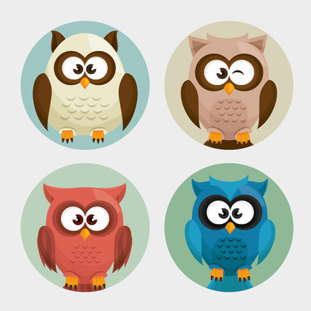 Owl character design, vector illustration eps10 graphicのイラスト素材