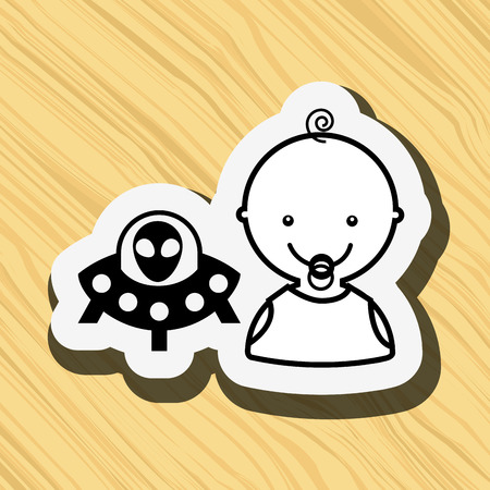 baby with toy design, vector illustration eps10 graphicのイラスト素材