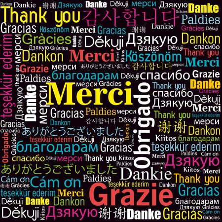 thanks in different languages design, vector illustration eps10 graphicのイラスト素材