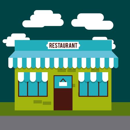 restaurant outside design, vector illustration eps10 graphicのイラスト素材