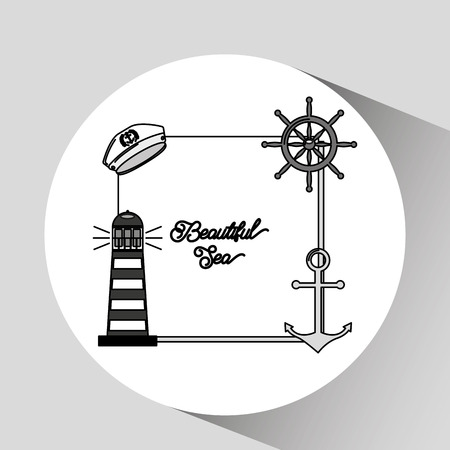 sea flat icon design, vector illustration eps10 graphicのイラスト素材