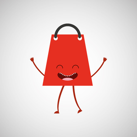 shopping bag character design, vector illustration eps10 graphicのイラスト素材