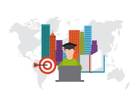 distance education design, vector illustration eps10 graphicのイラスト素材