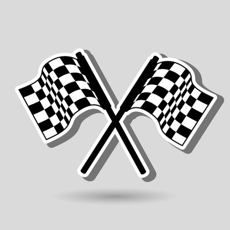checkered flag design, vector illustration eps10 graphicのイラスト素材
