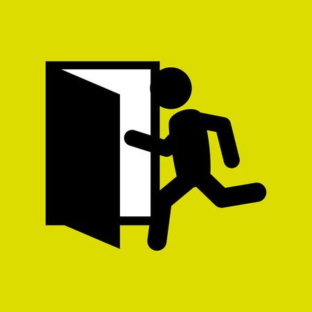 emergency exit design, vector illustration eps10 graphicのイラスト素材
