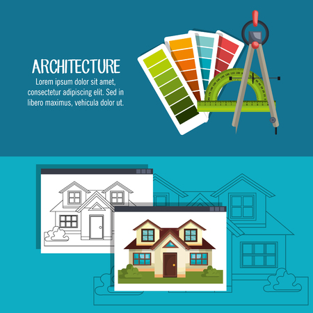 architectural work design,のイラスト素材