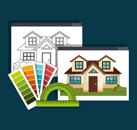 architectural work design, vector illustration eps10 graphicのイラスト素材