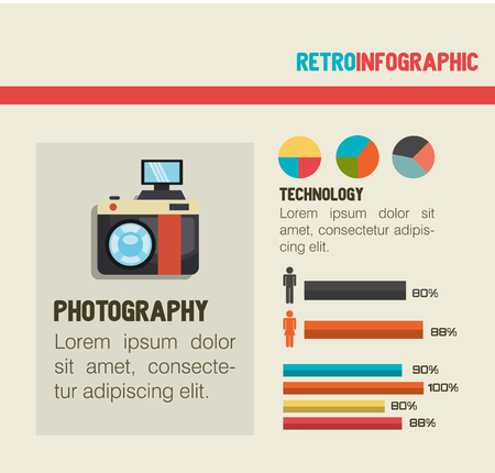technology retroinfographic design, vector illustration eps10 graphicのイラスト素材