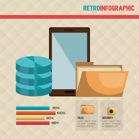 technology retroinfographic design,のイラスト素材