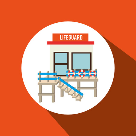 lifeguard tower design, vector illustration eps10 graphicのイラスト素材