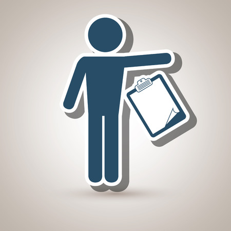 person with checklist design, vector illustration eps10 graphicのイラスト素材