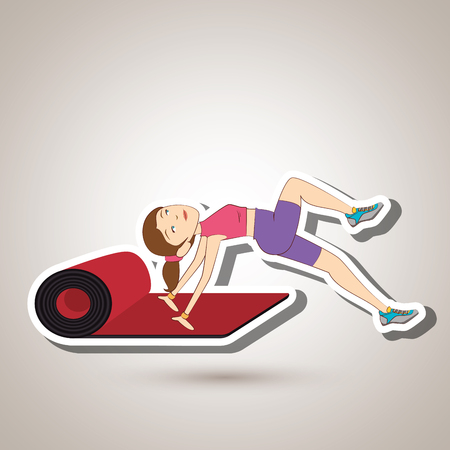 fitness icon design, vector illustration  graphicのイラスト素材