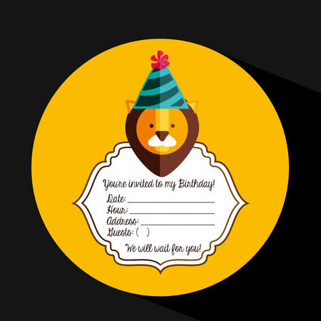 invitation card with animals design, vector illustration eps10 graphicのイラスト素材