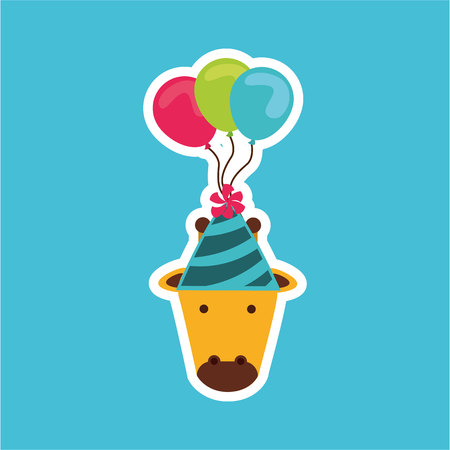 invitation card with animals design, vector illustration  graphicのイラスト素材
