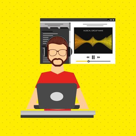 mobile audio design, vector illustration eps10 graphicのイラスト素材