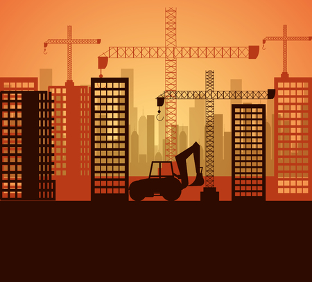 construction machinery design, vector illustration eps10 graphicのイラスト素材