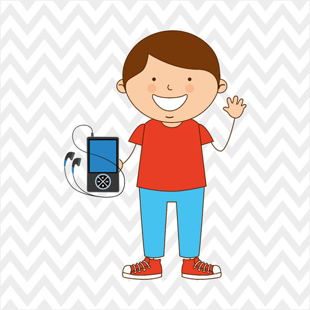 Children and technology design, vector illustration eps10 graphicのイラスト素材