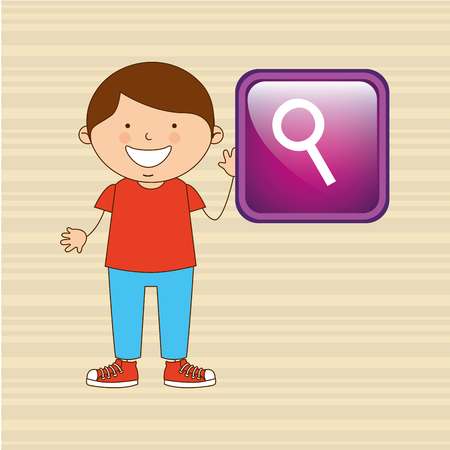 Children and technology design, vector illustration eps10 graphicのイラスト素材
