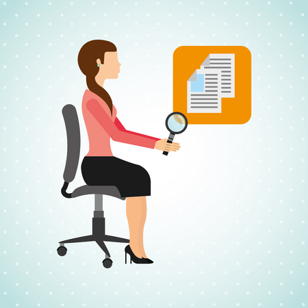 businesswoman and social media design, vector illustration eps10 graphicのイラスト素材