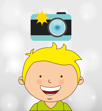 children and camera design, vector illustration eps10 graphicのイラスト素材