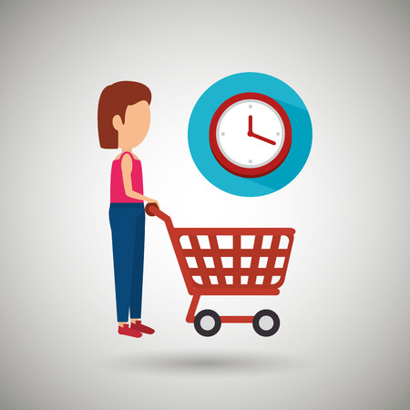 woman shopping design, vector illustrationのイラスト素材