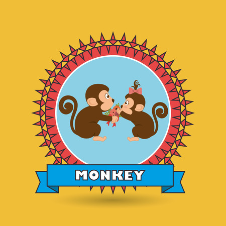 cute monkey design, vector illustration eps10 graphicのイラスト素材