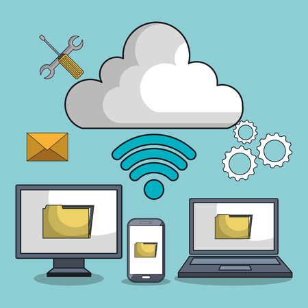 data center design, vector illustration eps10 graphicのイラスト素材