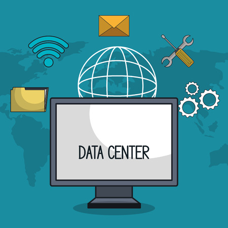 data center design, vector illustration eps10 graphicのイラスト素材