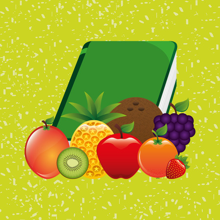 fruit book design, vector illustration  graphicのイラスト素材