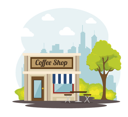 coffee shop design, vector illustration eps10 graphicのイラスト素材