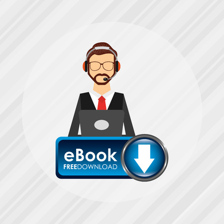 person using an electronic book design, vector illustration eps10 graphicのイラスト素材