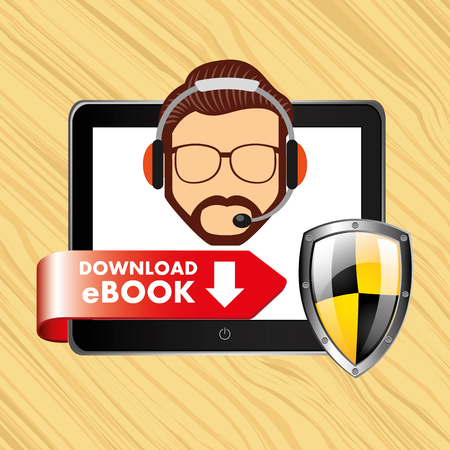 person using an electronic book design, vector illustration eps10 graphicのイラスト素材