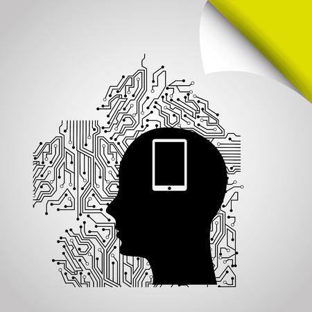 electrical circuit profile design, vector illustration eps10 graphicのイラスト素材