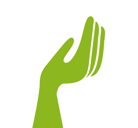green protective hands isolated icon design, vector illustration  graphicのイラスト素材