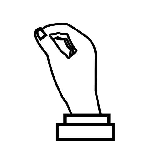 cartoon humand hand side view over isolated background,vector illustrationのイラスト素材