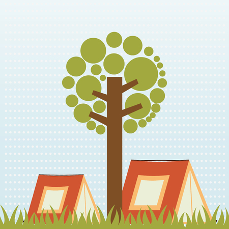 summer camp design, vector illustration eps10 graphicのイラスト素材