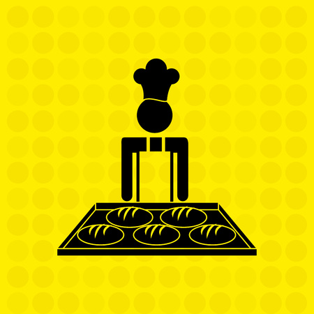 chef avatar silhouette design, vector illustration eps10 graphicのイラスト素材