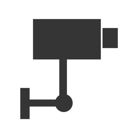 black security camera on side view over isolated background,vector illustration