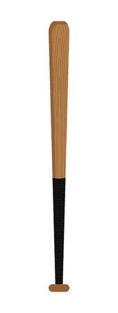 black and brown baseball bat front view over isolated background,vector illustrationのイラスト素材