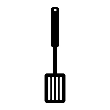black kitchen spoon over isolated background ,cooking concept,vector illustrationのイラスト素材