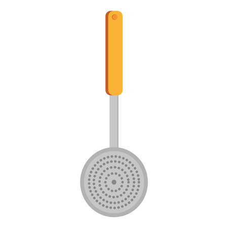 yellow and grey cooking pan front view over isolated background,vector illustrationのイラスト素材