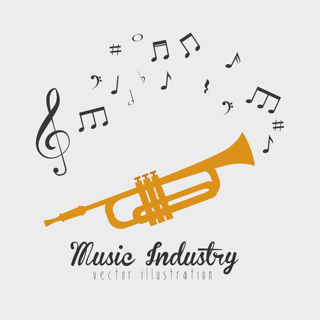 trumpet sounding  isolated icon design, vector illustration  graphicのイラスト素材