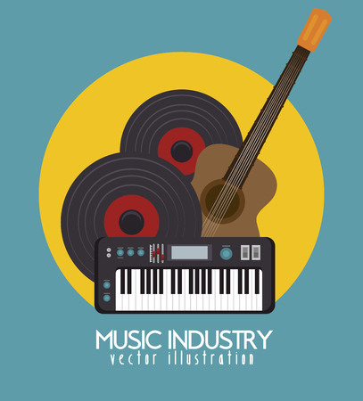 acoustic guitar and piano isolated icon design, vector illustration  graphicのイラスト素材
